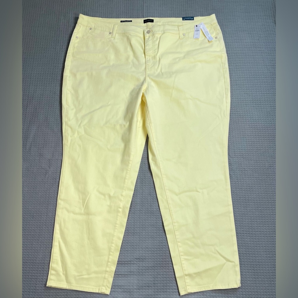 New Talbots Slim Ankle Jeans 24W Womens Slimming Stretch Yellow